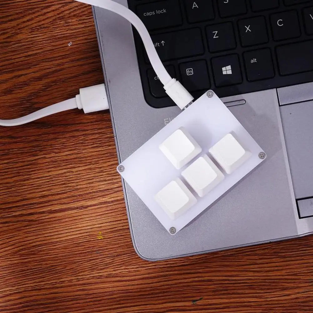 4 Keys Mini Keyboard Direction Arrows Keypad Up Down Left Right DIY Custom Programming Shortcuts USB Mechanical Keypad White