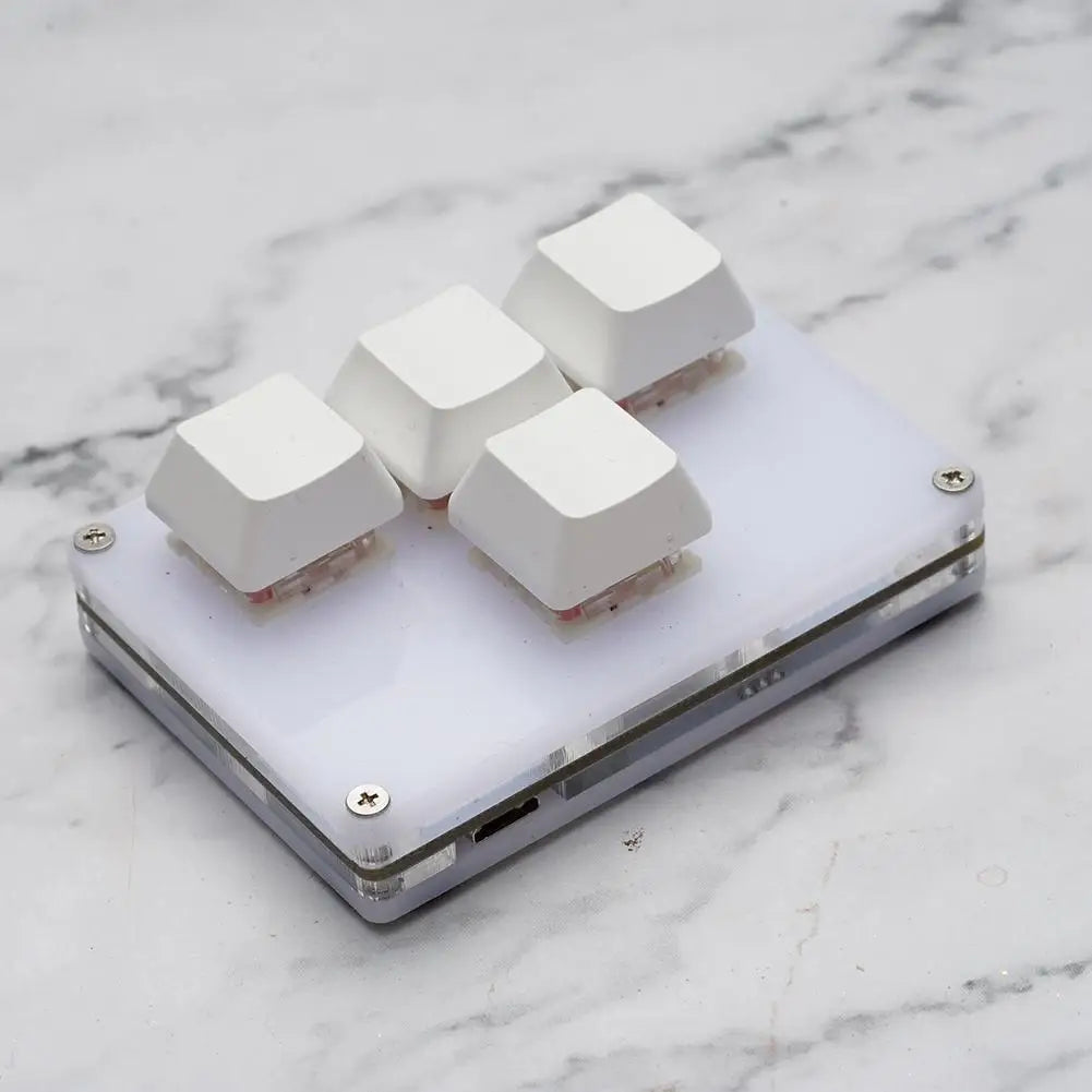 4 Keys Mini Keyboard Direction Arrows Keypad Up Down Left Right DIY Custom Programming Shortcuts USB Mechanical Keypad White