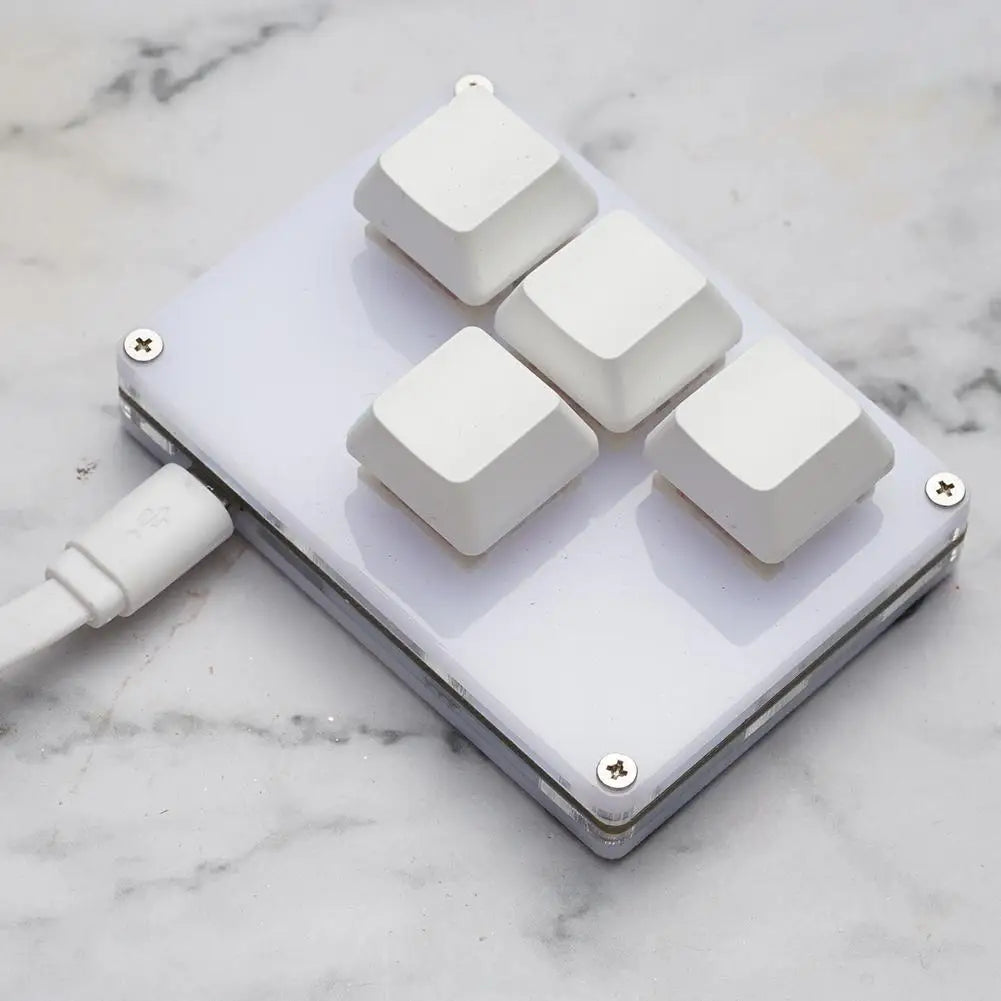 4 Keys Mini Keyboard Direction Arrows Keypad Up Down Left Right DIY Custom Programming Shortcuts USB Mechanical Keypad White
