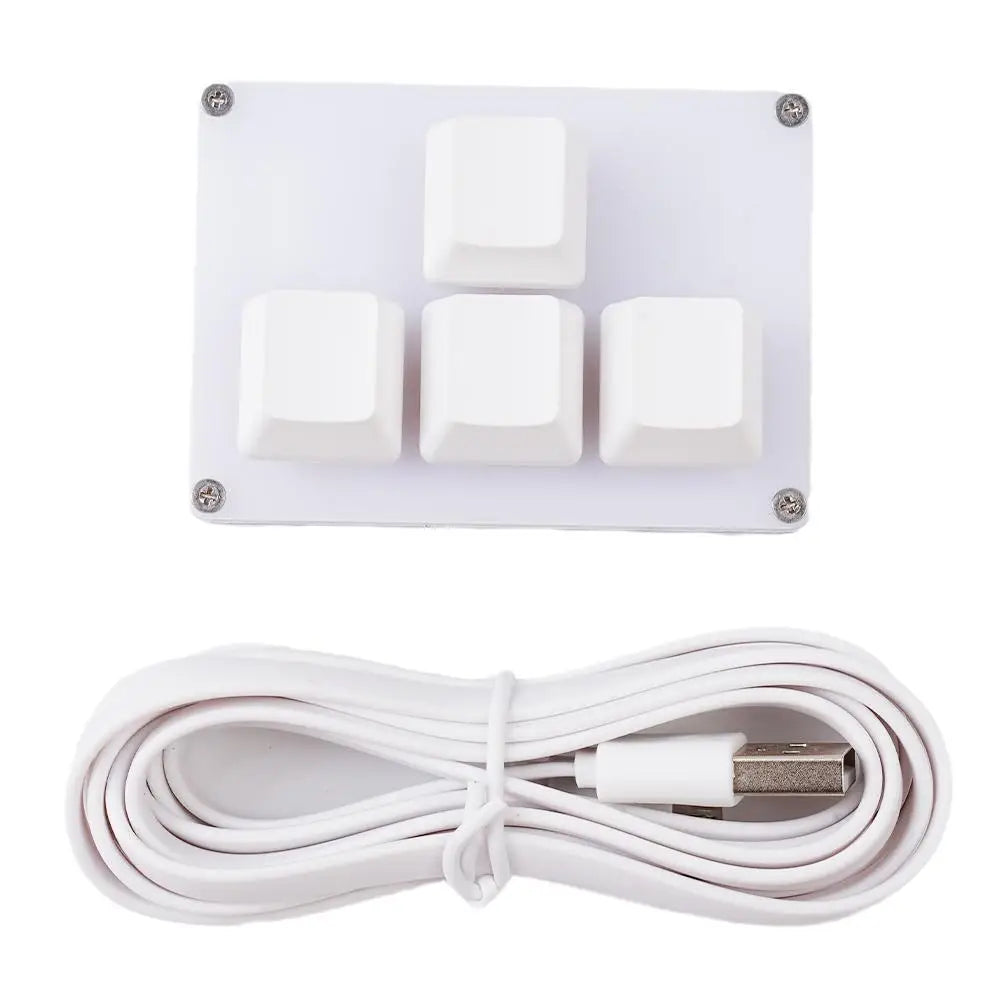4 Keys Mini Keyboard Direction Arrows Keypad Up Down Left Right DIY Custom Programming Shortcuts USB Mechanical Keypad White