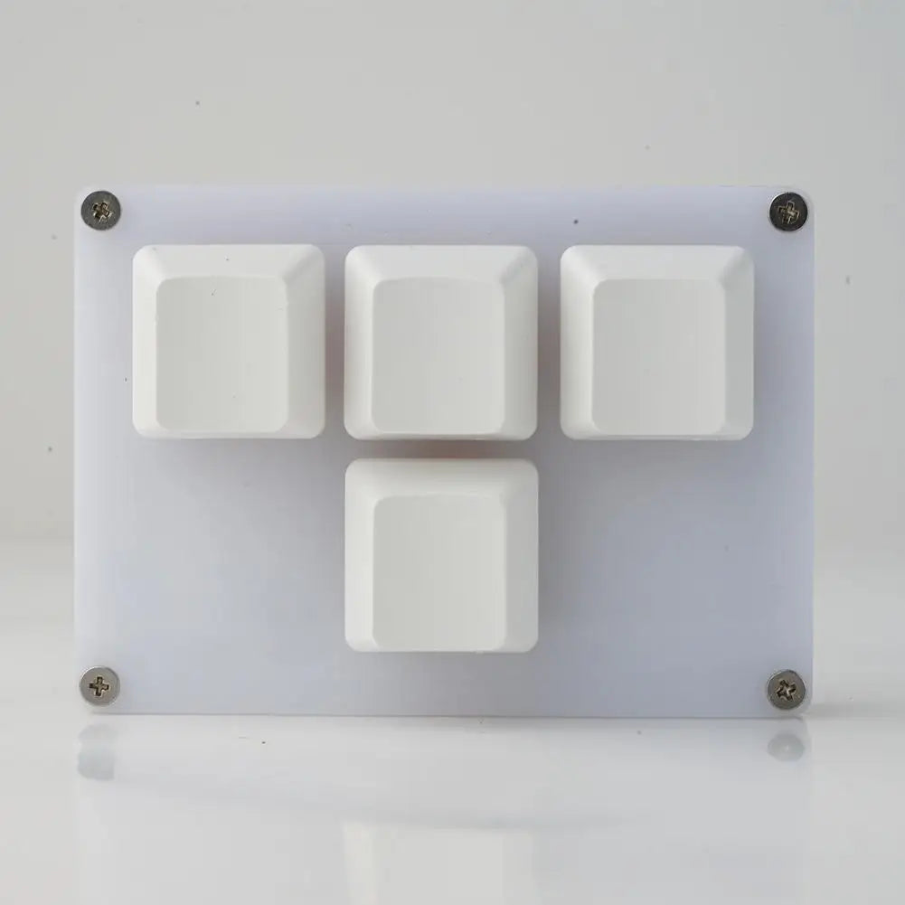 4 Keys Mini Keyboard Direction Arrows Keypad Up Down Left Right DIY Custom Programming Shortcuts USB Mechanical Keypad White