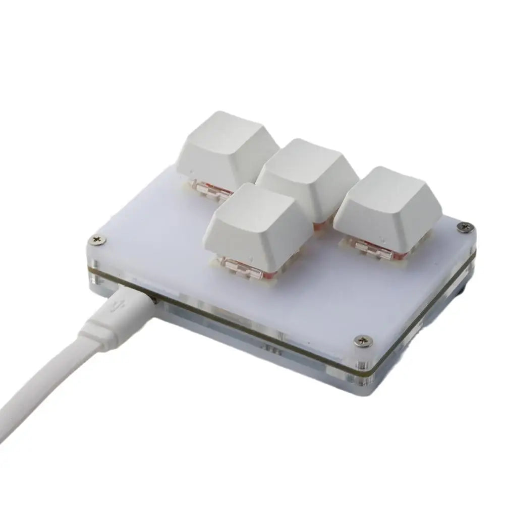 4 Keys Mini Keyboard Direction Arrows Keypad Up Down Left Right DIY Custom Programming Shortcuts USB Mechanical Keypad White