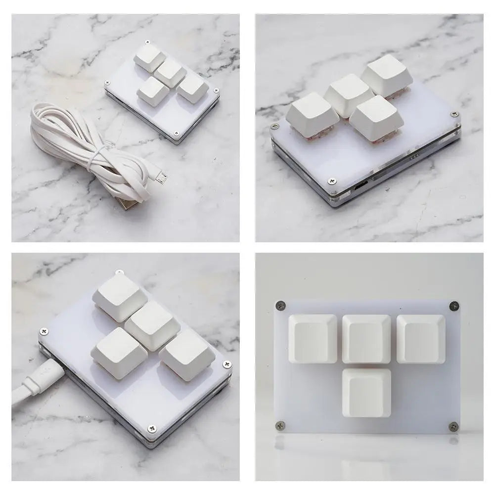 4 Keys Mini Keyboard Direction Arrows Keypad Up Down Left Right DIY Custom Programming Shortcuts USB Mechanical Keypad White