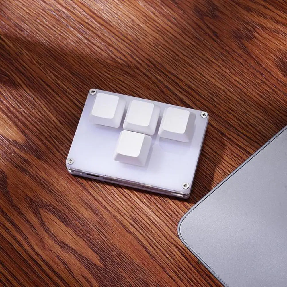 4 Keys Mini Keyboard Direction Arrows Keypad Up Down Left Right DIY Custom Programming Shortcuts USB Mechanical Keypad White