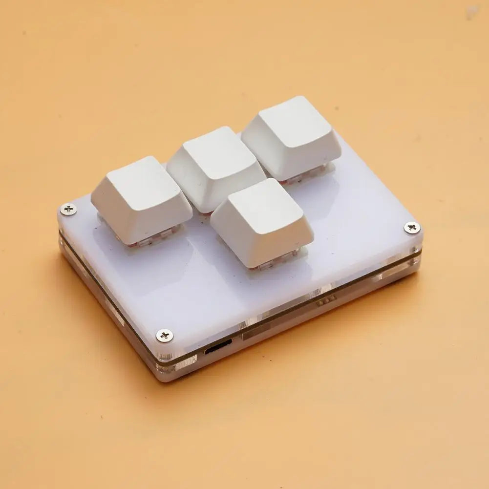 4 Keys Mini Keyboard Direction Arrows Keypad Up Down Left Right DIY Custom Programming Shortcuts USB Mechanical Keypad White