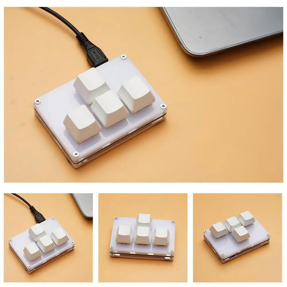 4 Keys Mini Keyboard Direction Arrows Keypad Up Down Left Right DIY Custom Programming Shortcuts USB Mechanical Keypad White